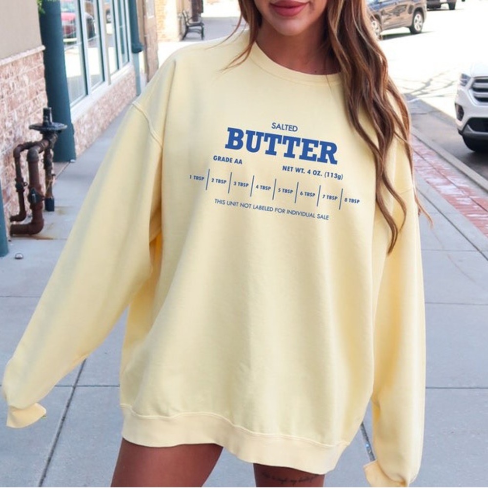 Salted Butter Sweatshirt, Baking Gift For Butter Lover Baking Sweatshirt Size XL